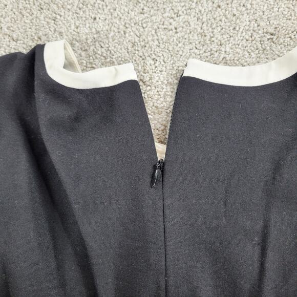 Talbots Womens Dress 14 Black Bow Sleeveless Ponte Stretch Preppy Sheath - Picture 12 of 12